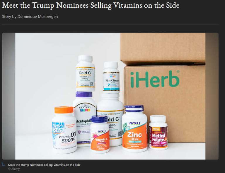 Meet the Trump Nominees Selling Vitamins on the Side